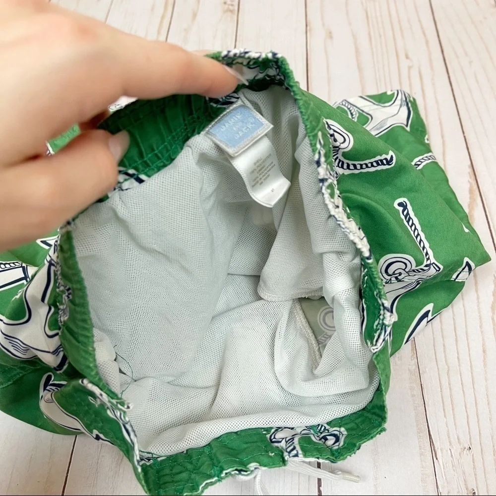 Janie and Jack Green Anchor Swim Shorts Size 2T Boys
